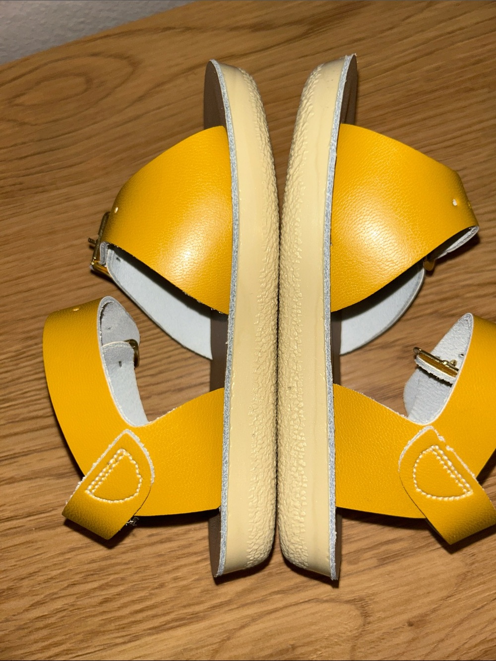 San-Sun Surfer Toddler Yellow Buckle Sandals - Adjustable Straps - Picture 4 of 6